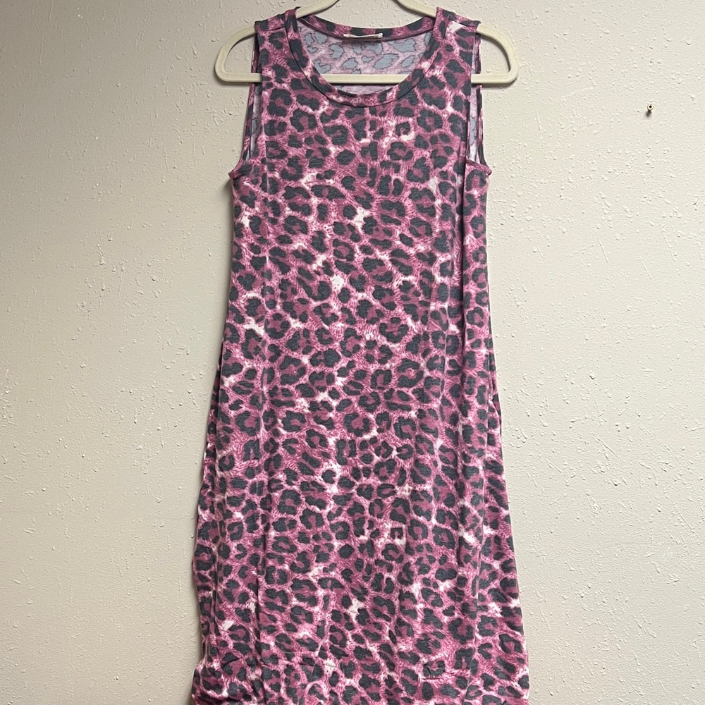 Zenana Pink Cheetah Maxi Dress